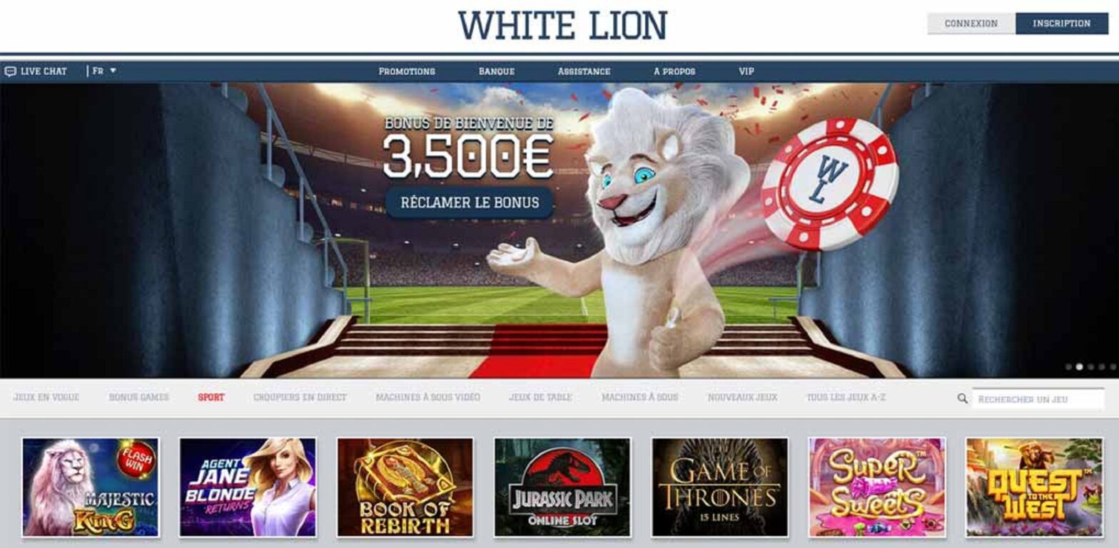 White lion casino en ligne avis